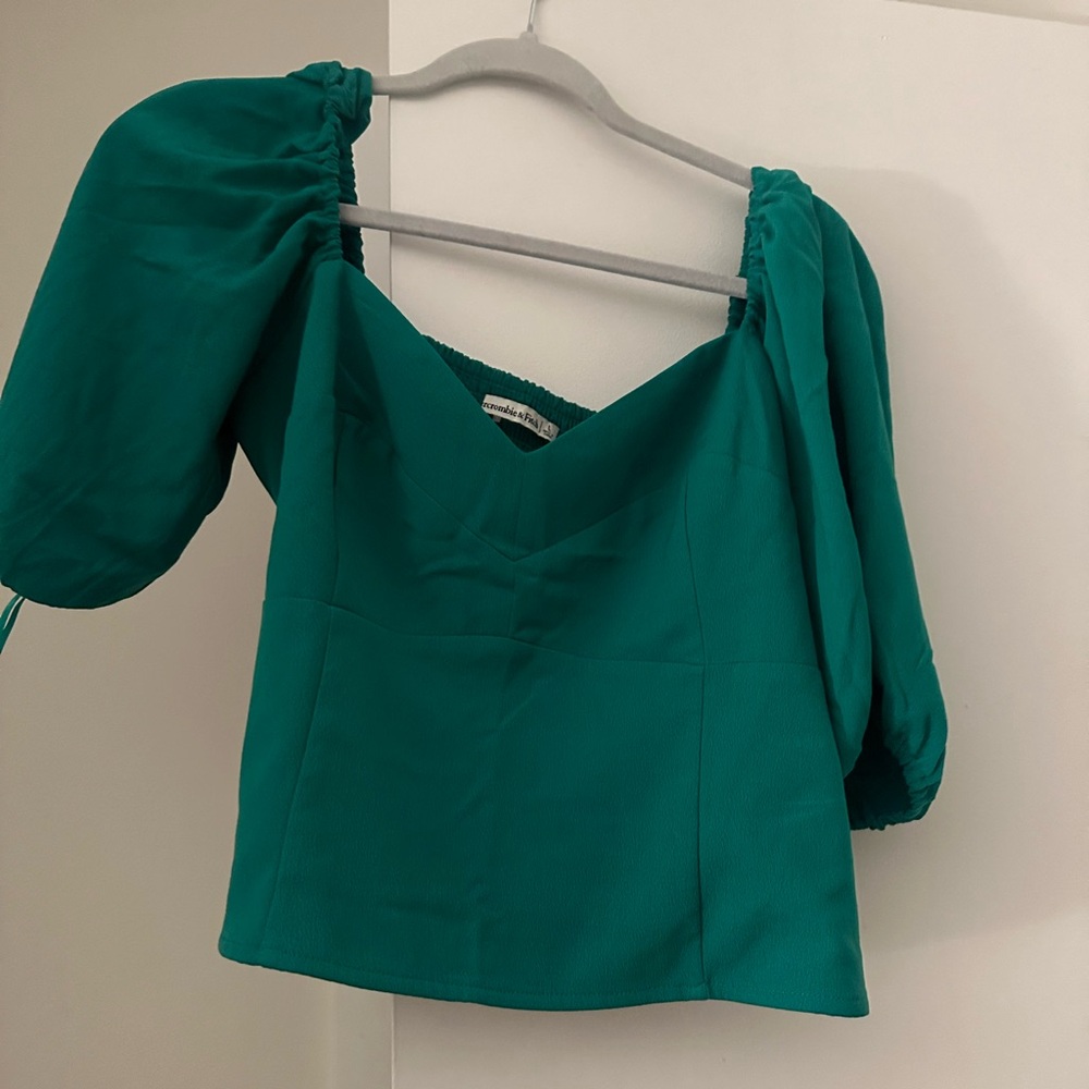 Abercrombie & Fitch Emerald Green Women's Top